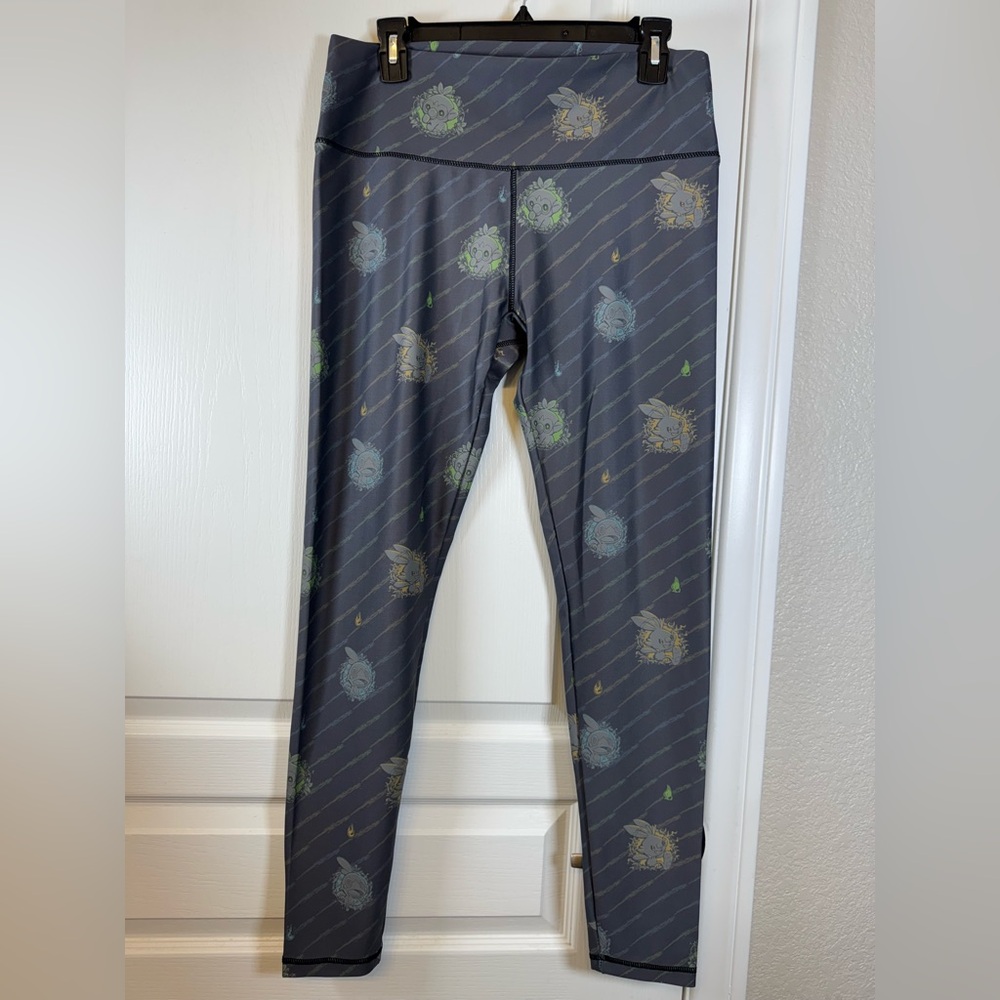 Pokemon Galar Friends Gray Leggings Grookey Scorbunny Sobble Size XL EUC #5868
